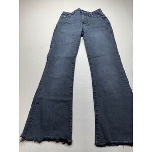 FRAME Le Crop Mini Boot Jeans Faded Black Raw Hem Size 25